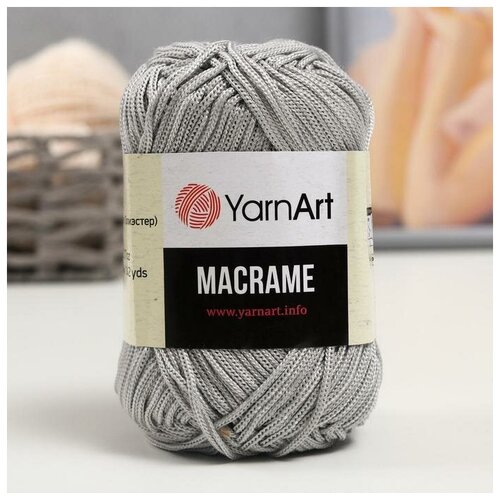 Пряжа Macrame Макраме 100% полиэстер 130м/90гр (149 св. серый)