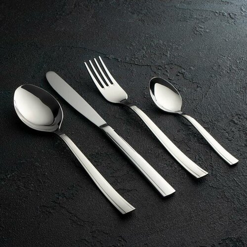 Набор столовый Торжество 24 предмета толщина 2 мм сувенирная коробка цвет серебряный 6116₽