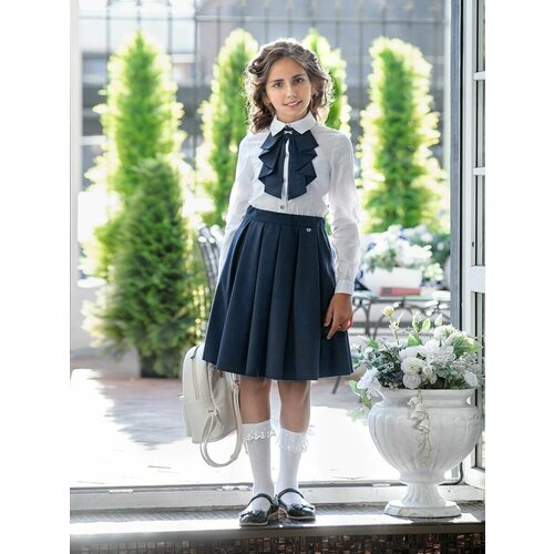 Школьная юбка Стильные Непоседы, размер 128-64-57, синий школьная блуза стильные непоседы размер 128 64 57 белый