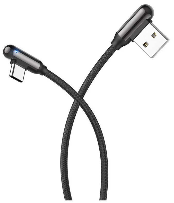 Кабель USB - Type-C HOCO U77 1.2м круглый 3.0A нейлон цвет: чёрный