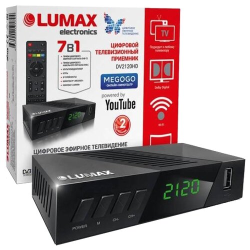 Lumax Ресивер LUMAX DV-2120 HD (DVB-T2, DVB-C, Wi-Fi)