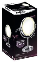 Зеркало косметическое настольное BaByliss 8437Е с подсветкой хромированный