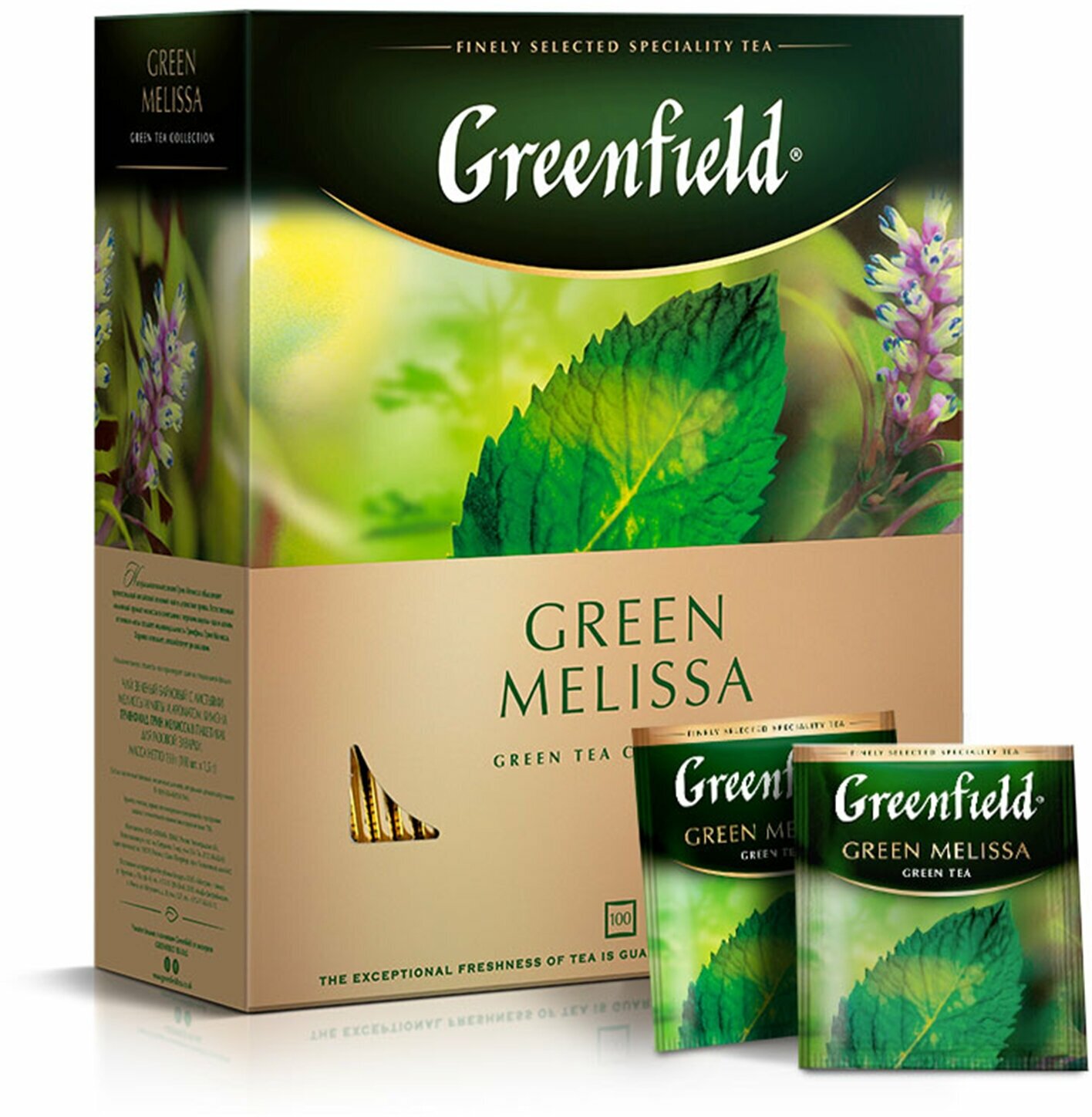 Чай Greenfield Green Melissa зеленый мелисса 100пак. карт/уп. (0879-09) - фото №2
