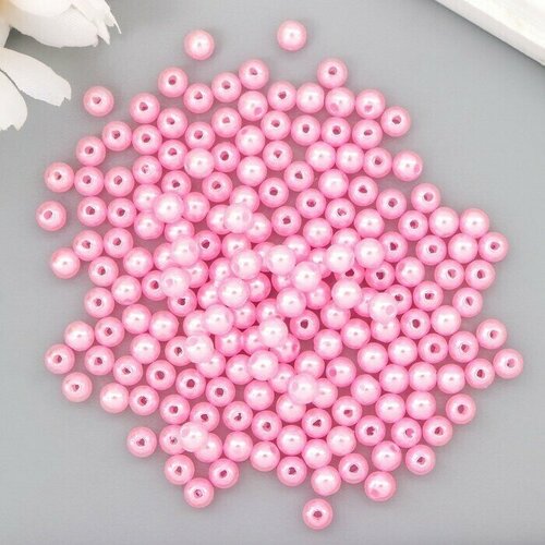 Бусины для творчества пластик Розовое кружево набор 200 шт d-0,6 см