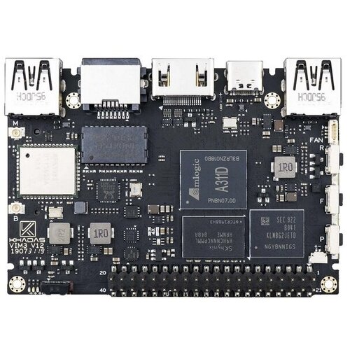 Одноплатный компьютер Khadas VIM3 Pro Amlogic A311D with 5.0 TOPS NPU, 4GB LPDDR4/X, 32GB eMMC, AP6398S vim3 sbc amlogic a311d soc support linux ubuntu debian android with 5 0 tops npu single board computer