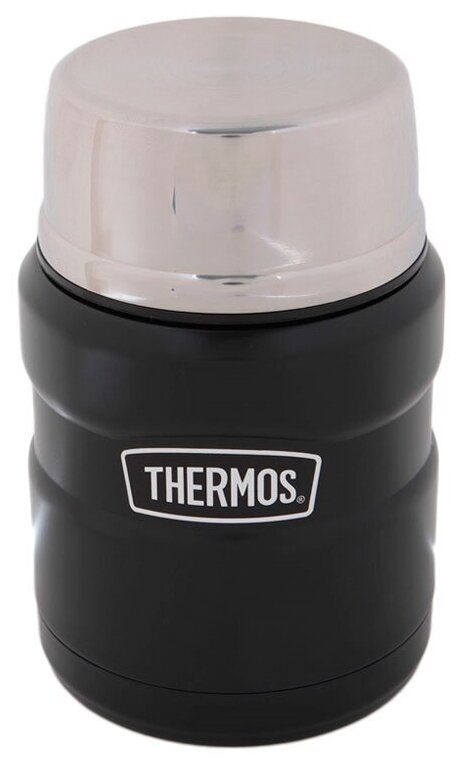 Термос для еды с ложкой Thermos SK 3000 BK Matt Black, 0.47 л