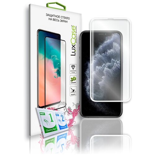 Защитное стекло LuxCase 3D FG для Apple iPhone Xs Max для Apple iPhone Xs Max, 1 шт., белая рамка защитное стекло full glue для apple iphone 14 pro max черный без упаковки