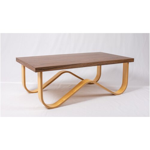 Стол Журнальный W из дерева в шпоне Палисандр