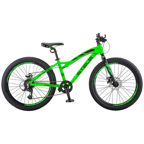 фото Подростковый горный (mtb) велосипед stels adrenalin md 24+ v010 (2019) неоновый-лайм 13.5" (требует финальной сборки)