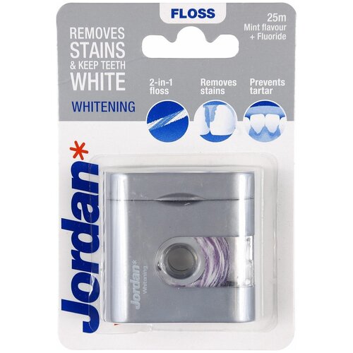 Зубная нить Whitening Floss с фтором и мятным вкусом 25м зубная нить azdent 10 рулонов встроенная катушка воск с мятным вкусом европейская сменная зубная нить с плоским проводом 50 м рулон