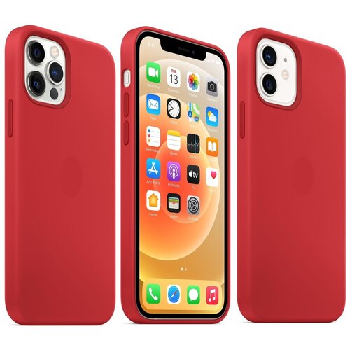 Чехол Silicone Case для Apple iPhone 12/12 Pro, красный чехол interstep 4d touch iphone 12 12 pro черный