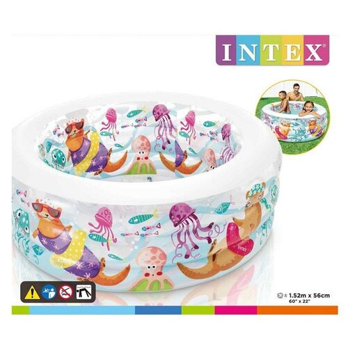 Бассейн надувной детский INTEX Little Otter Pool (Аквариум), от 6 лет, 152х56 см int58480NP