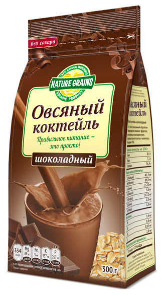 Коктейль овсяный с шоколадом 300 гр (Компас здоровья)