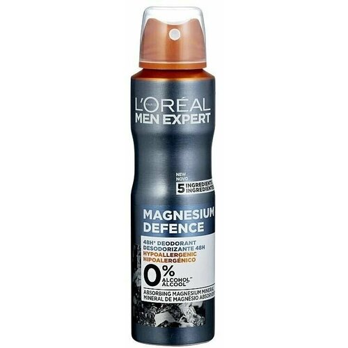 Дезодорант-спрей LOral Paris Men Expert Magnesium Defense Hypoallergenic 48H 150 мл из Финляндии 1119₽