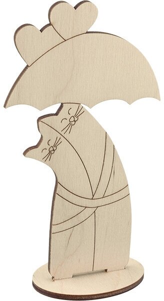 Заготовка для декорирования деревянная MR. CARVING Коты-обнимашки под зонтом, 8*14см, 1шт