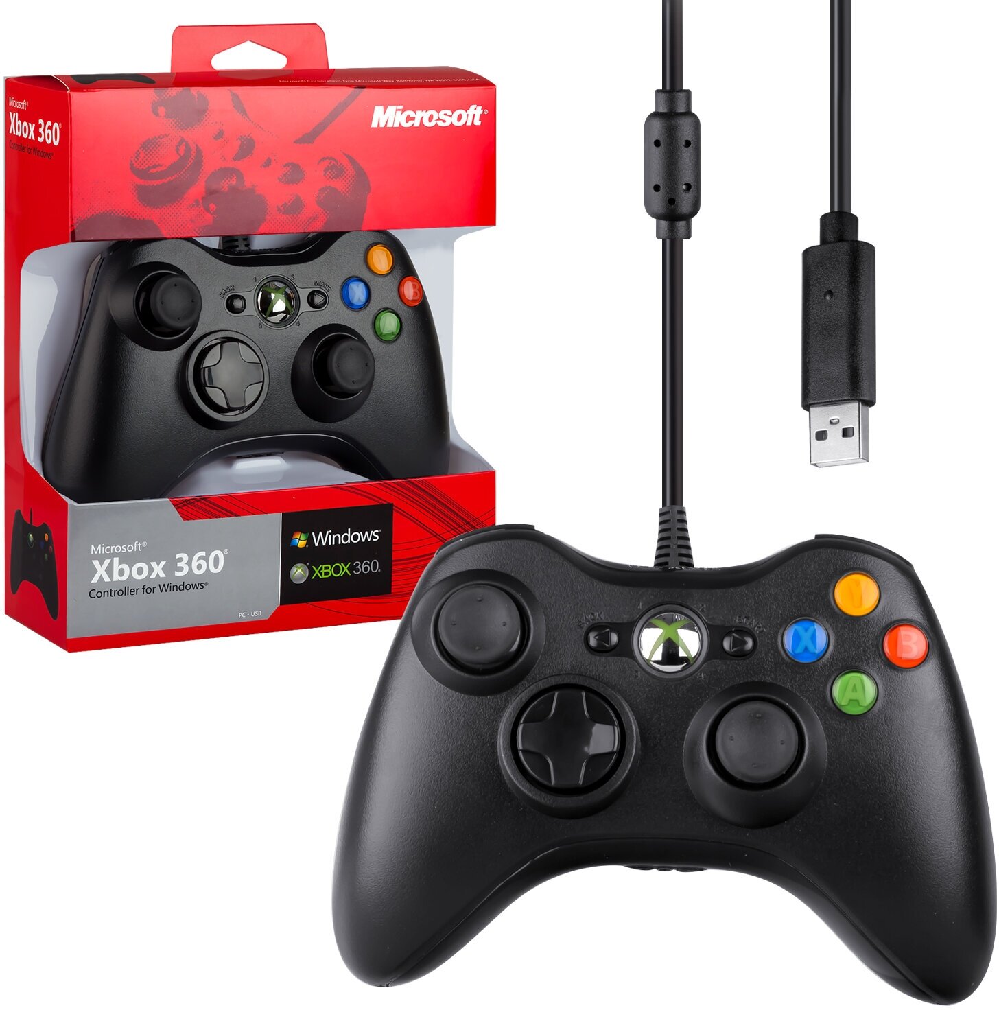 Геймпад Microsoft Xbox 360 Controller, черный, 1 шт.