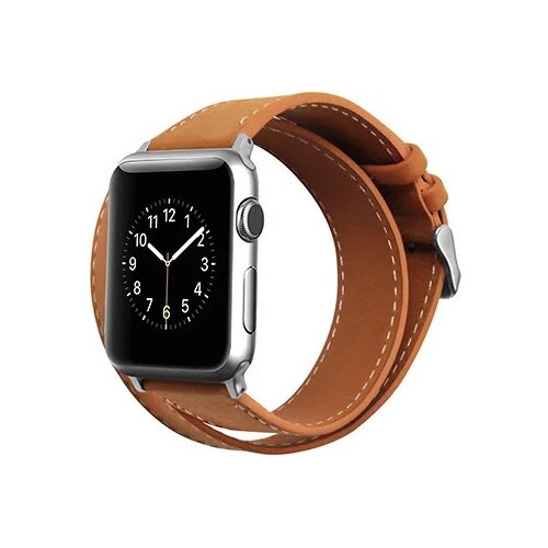 Ремешок Cozistyle Double tour Leather CDLB010 для Apple Watch Series 1-8, SE, Ultra, 42/44/45/49 mm (черный)