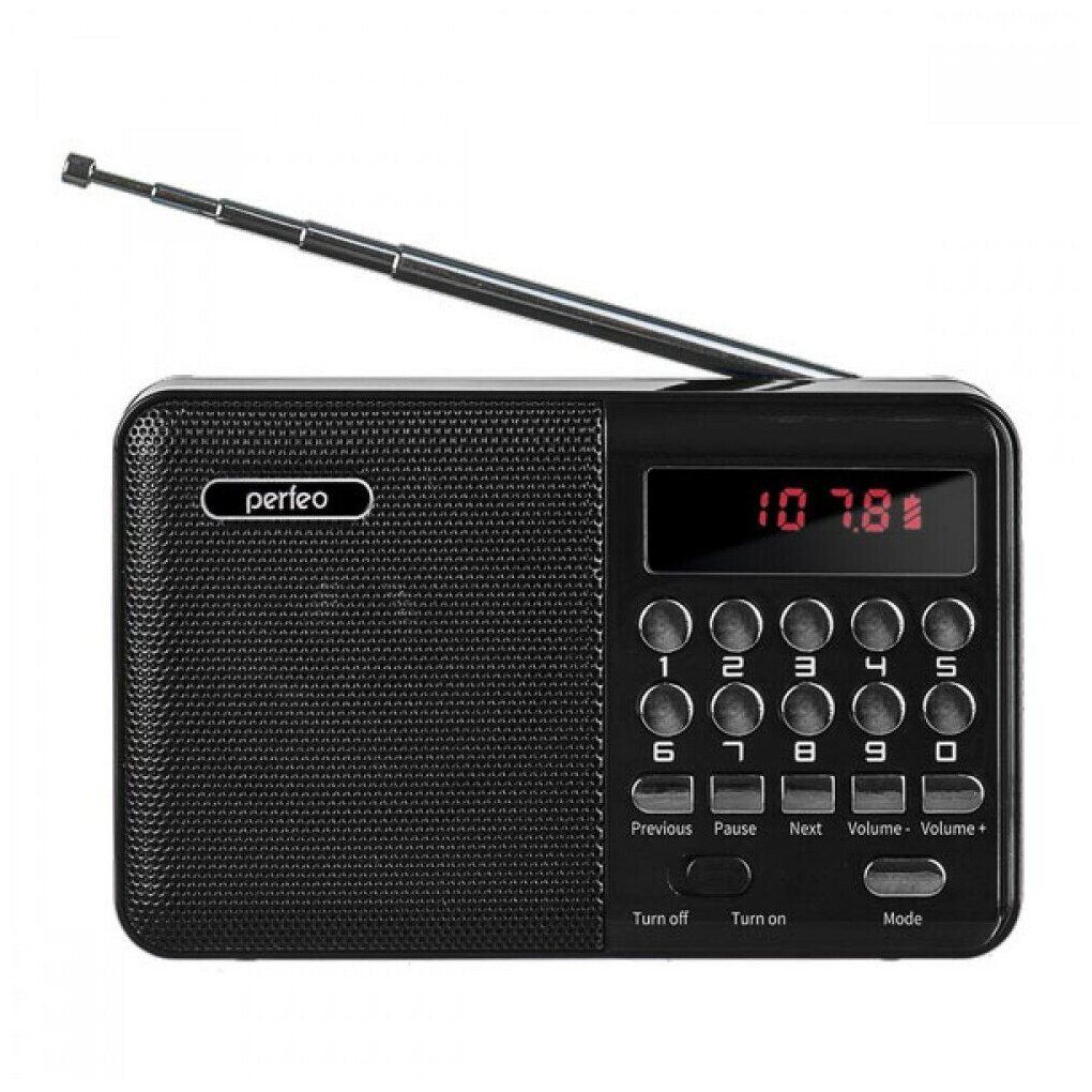 Радиоприемник цифровой Perfeo PALM FM, MP3, USB, microSD