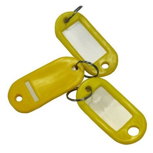 Бирка для ключей, 10 шт., желтый h4cm пластиковая бирка для ценников этикетка дисплей полка крюк держатель прозрачный пвх для супермаркетов магазинов проволочная стойк