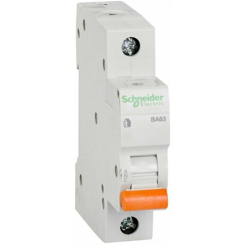 Автоматический выключатель, автомат, ВА63 Домовой 1п C 63А 4.5кА Schneider Electric 11209 schneider electric schneider electric 11203 автоматический выключатель ва63 1п 16a c 4 5 ка болгария италия