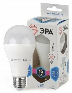 Светодиодная LED лампа ЭРА стандарт ЛОН A65 E27 19W(1520lm) 4000K 4K 140x65 A65-19W-840-E27 1696 (упаковка 10 штук)