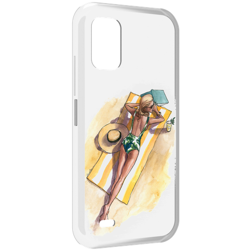 Чехол MyPads девушка на пляже женский для UMIDIGI Bison GT2 / GT2 Pro задняя-панель-накладка-бампер