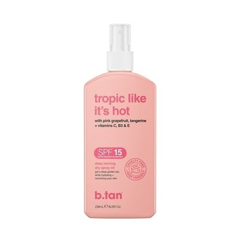 B.TAN Tropic Like It's Hot SPF 15 Сухое масло-спрей для загара с пантенолом 236 мл средства для загара b tan сухое масло спрей для загара beach please deep tanning dry spray oil