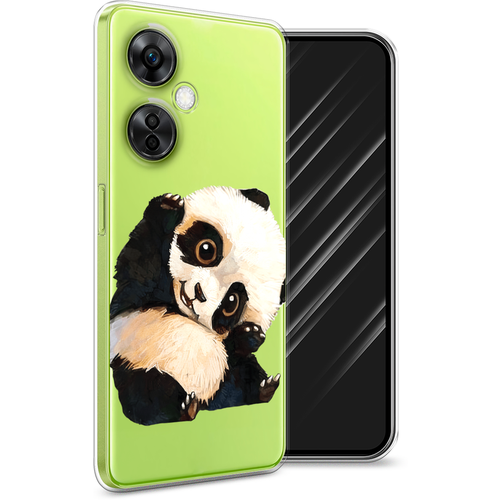 Силиконовый чехол на OnePlus Nord CE3 5G / ВанПлас Норд CE3 5G Большеглазая панда, прозрачный силиконовый чехол на oneplus nord ce3 5g ванплас норд ce3 5g красная панда в полный рост прозрачный