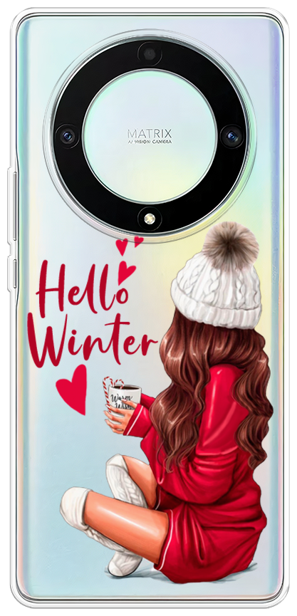 Силиконовый чехол на Honor X9A / Хонор Х9А "Hello winter", прозрачный