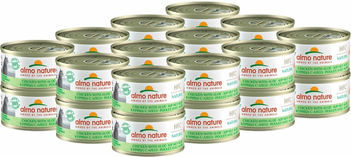 ALMO NATURE CAT LIGHT HFC диетические для взрослых кошек с курицей и алоэ (70 гр х 24 шт)