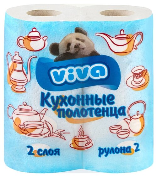 Полотенца бумажные VIVA кухонные белые, 2 уп. 2 рул.