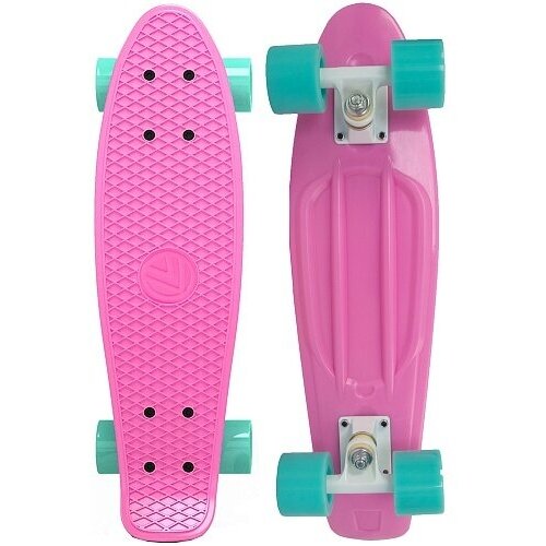 скейт борд для детей и подростков 55 15 см пенни борд для детей лонгборд skateboard круизер голубой Мини-круизер Larsen Sunny 4, 22x6, розовый