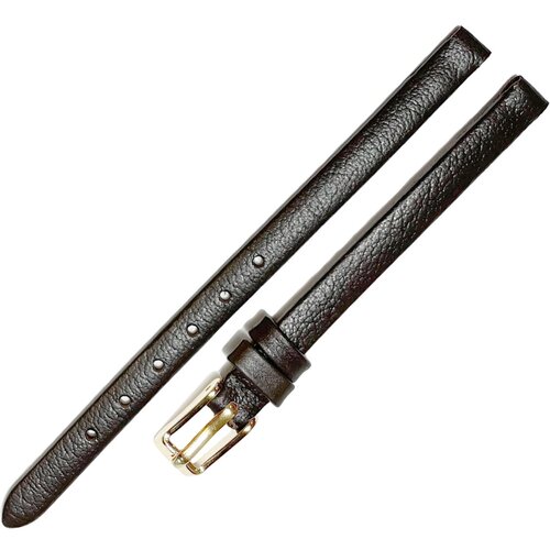 фото Ремешок 0603-02 (кор) темно- коричневый черный кожаный ремень 6 мм для золотых часов ника из кожи натуральной женский ardi