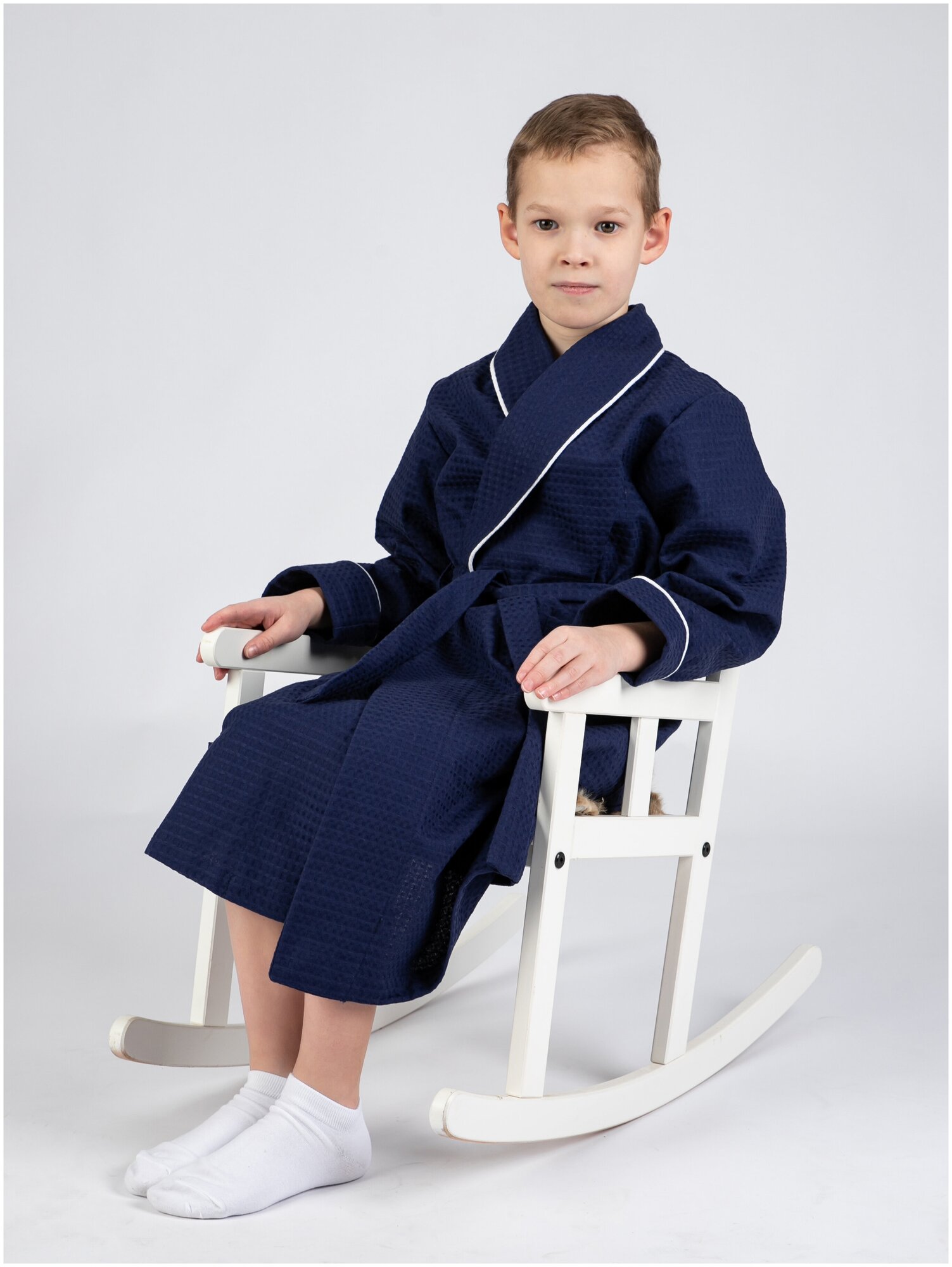 ТимаТома детский банный халат синий - фотография № 1