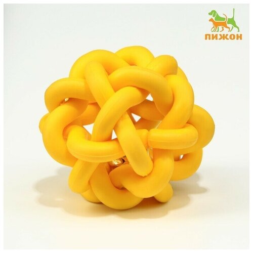 Игрушка резиновая Молекула с бубенчиком, 4 см, жёлтая игрушка резиновая молекула с бубенчиком 4 см зелёная