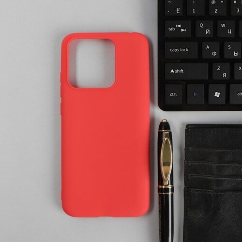 Чехол PERO, для телефона Xiaomi Redmi 10A, силиконовый, красный силиконовый чехол на xiaomi redmi 10a сяоми редми 10a маки и васильки фон прозрачный