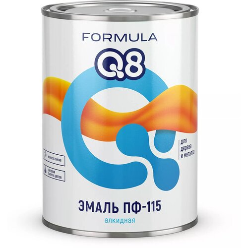 Эмаль Formula Q8, ПФ-115, терракотовая, 0.9 кг эмаль пф 115 алкидная formula q8 глянцевая 1 9 кг терракотовая