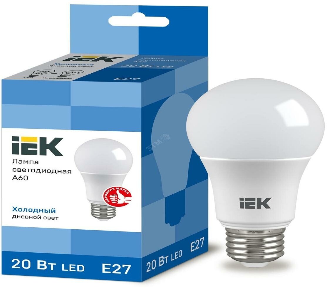 Лампа светодиодная LED 20вт Е27 дневной ECO (LLE-A60-20-230-65-E27)