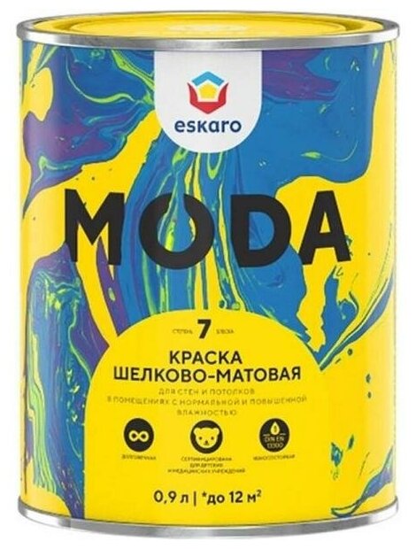 Краска белая Eskaro MODA 7 0,9л EMP013