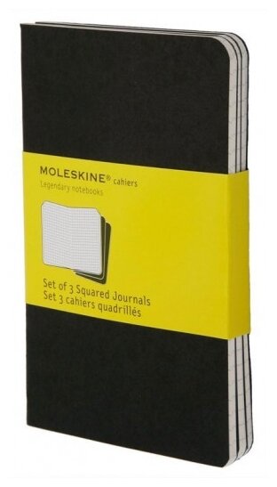 Блокнот Moleskine Cahier Journal QP317 Large 130х210мм обложка картон 80стр. клетка черный (3шт) QP3