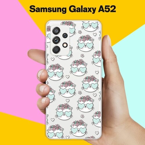 силиконовый чехол узор из сердец на samsung galaxy a52 Силиконовый чехол Узор из котов на Samsung Galaxy A52