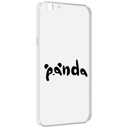 Чехол MyPads панда надпись для Oppo A77 / F3 (2017 год) задняя-панель-накладка-бампер