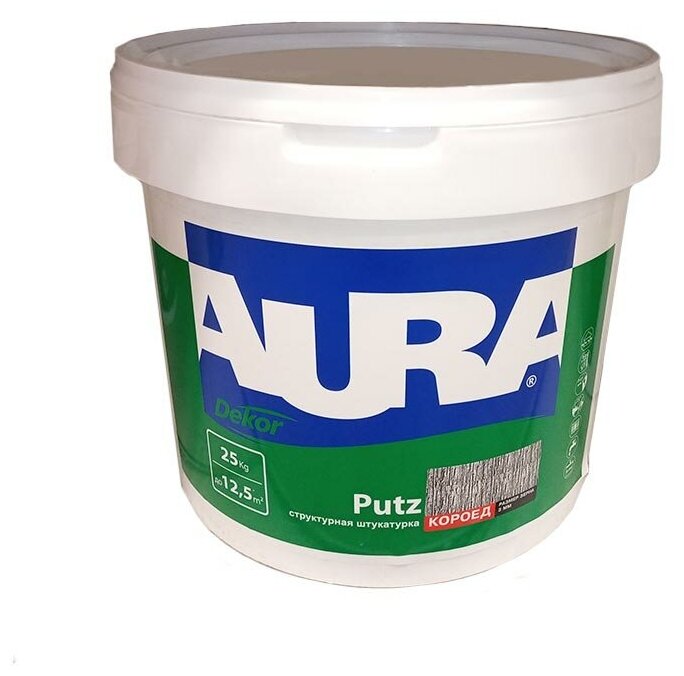 Декоративное покрытие AURA Decor Putz Эффект короеда 3 мм 25 кг