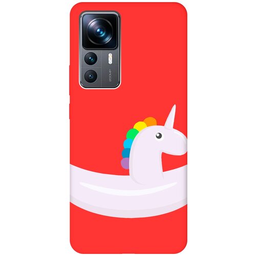 Матовый чехол Unicorn Swim Ring для Xiaomi 12T / 12T Pro / Сяоми 12Т / 12Т Про с 3D эффектом красный матовый чехол no time to die для xiaomi 12t 12t pro сяоми 12т 12т про с 3d эффектом черный