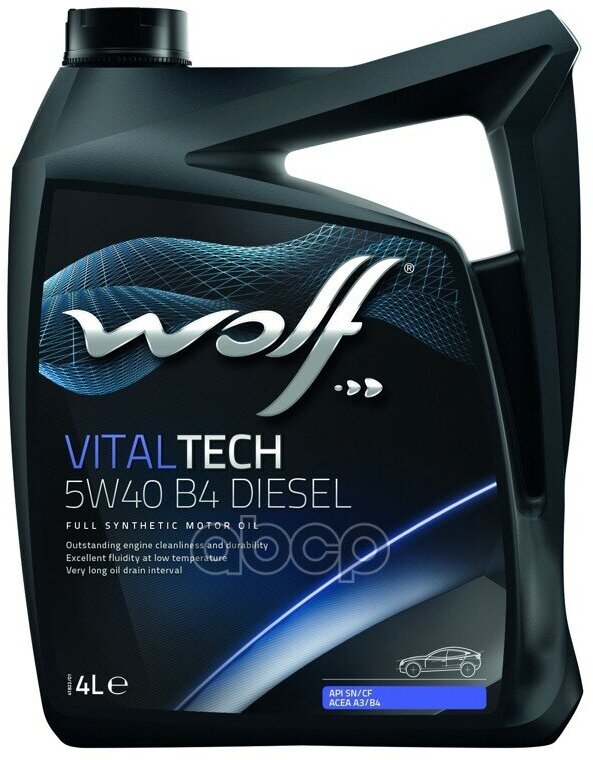 Wolf Масло Моторное Vitaltech 5W40 B4 Diesel 4L Bmw Longlife-01, Mb 229.3, Psa B71 2296, Renault Rn 0710, Acea A3/B4-10, Api .