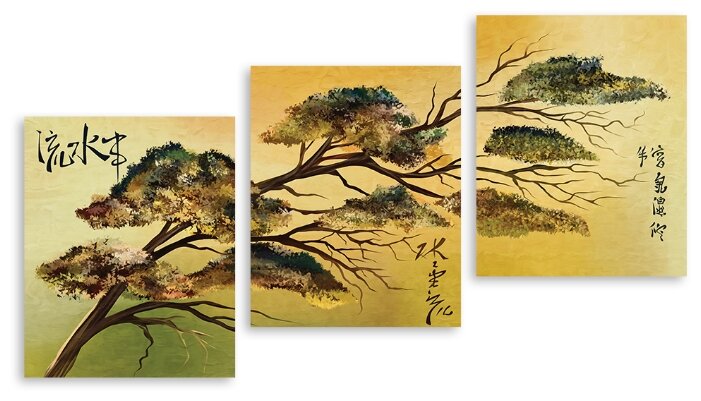 Модульная картина на холсте "Японский лес" 150x90 см