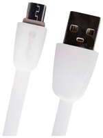 Кабель Zetton Flat Glossy USB - microUSB 1 м белый