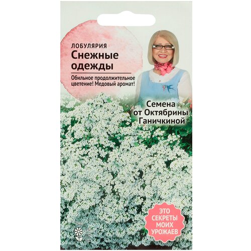 Алиссум (лобулярия) Снежные одежды 0,2 г, семена однолетних цветов для сада дачи и дома, однолетние цветы для балкона для горшков, для выращивания