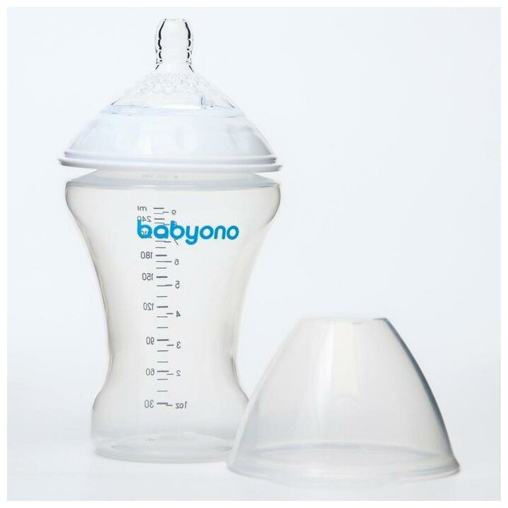 BabyOno Бутылочка антиколиковая BabyOno, 260 мл, широкое горло.