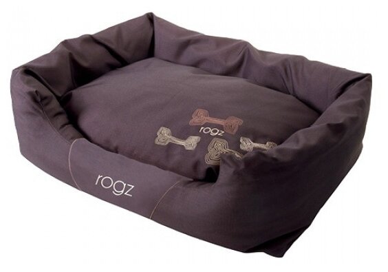 Лежак для собак Rogz Spice Кофейные косточки с бортиком и двусторонней подушкой малый 56 x 35 x 22 см (1 шт)